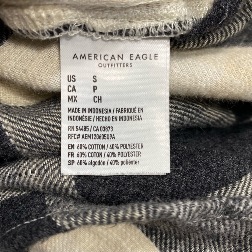 NWT American Eagle Boyfriend Fit Amazingly Soft  Flannel Shirt Size S #1358 - Picture 7 of 12